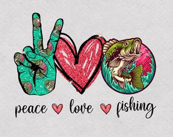 Download Peace Love Fishing Etsy