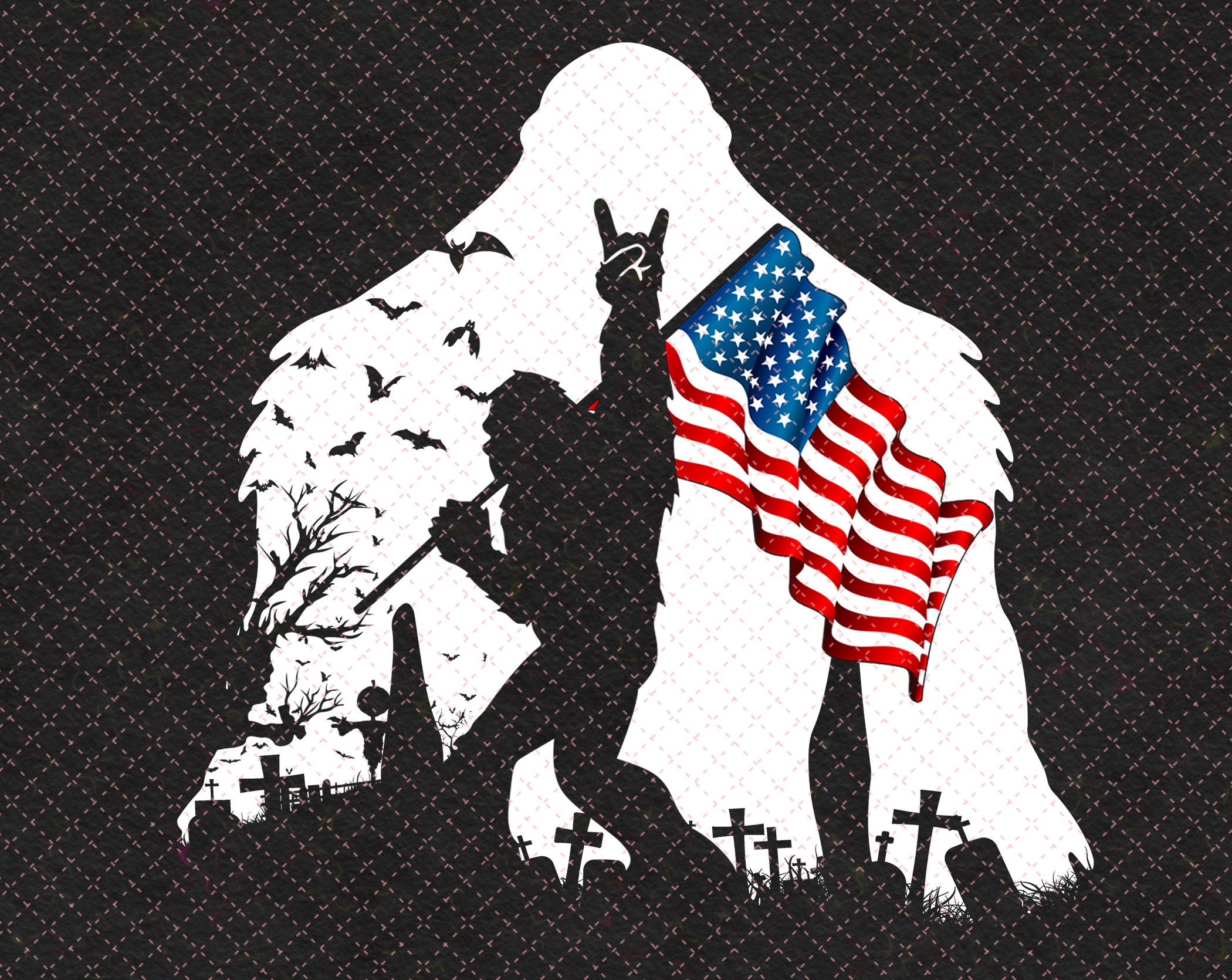 Bigfoot American Flag PNG Camping Png Camping Gifts For Him | Etsy