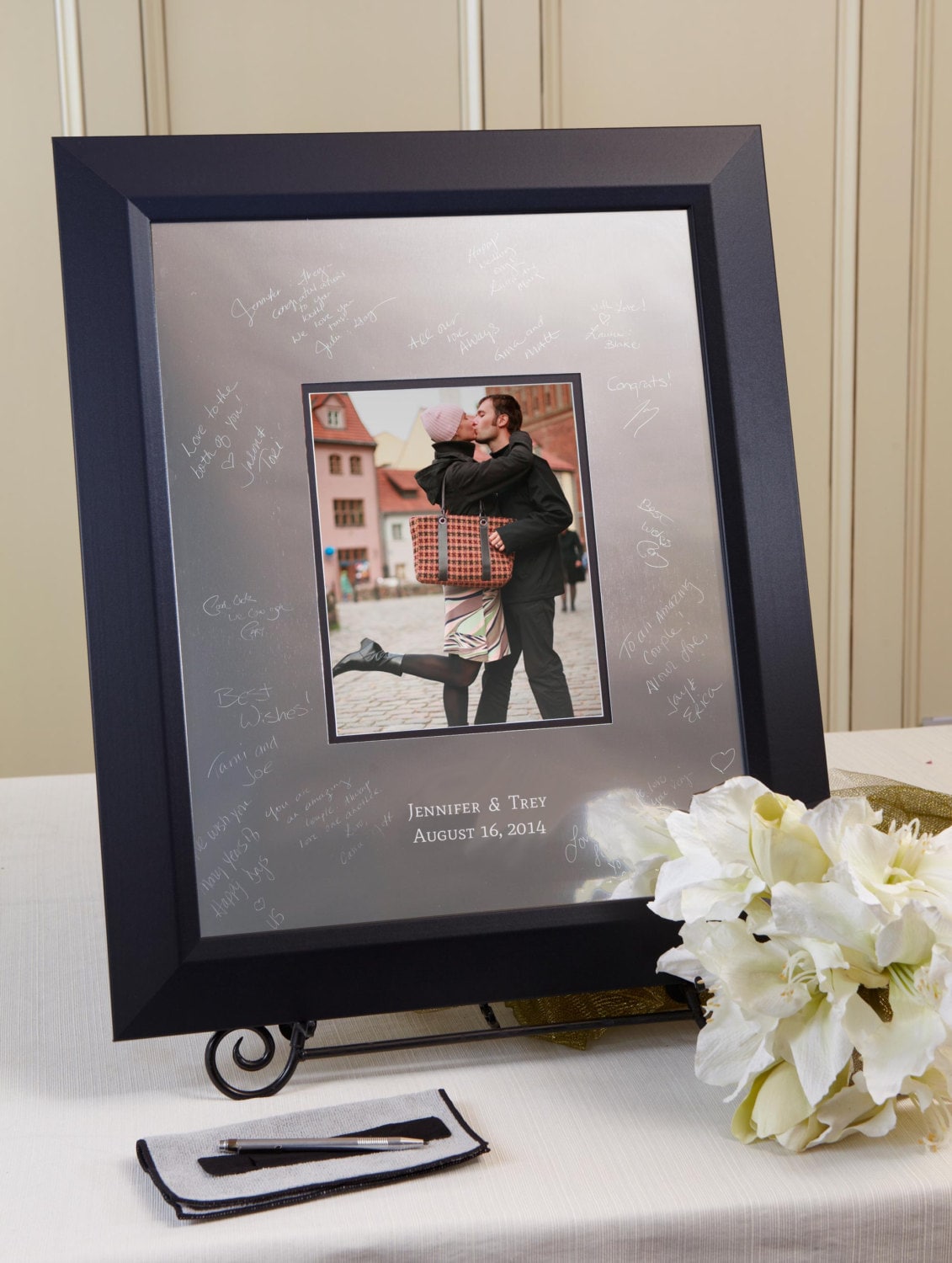 Y&K Homish Wedding Guest Book，Wedding Signature Picture Frame，Signature  Frame，Wedding Wood Wall Frame