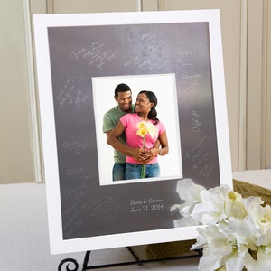 White Signature Frame, Wedding Guestbook Alternative, Gift for Anniversary, Metal mat,Guest book idea,Signing Board,Signature Mat