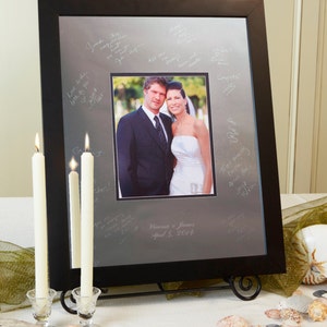 Modern Black Signature Frame, Wedding Guestbook Alternative, Gift for Anniversary, Metal Mat, Guest Book Idea, Signing Board, Signature Mat