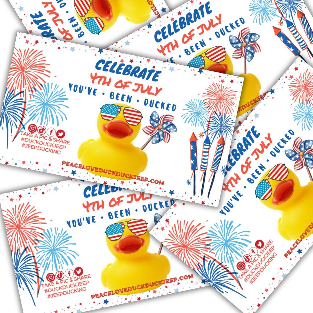 Printable 4th of July Fireworks Duck Duck Tags You've Etsy
