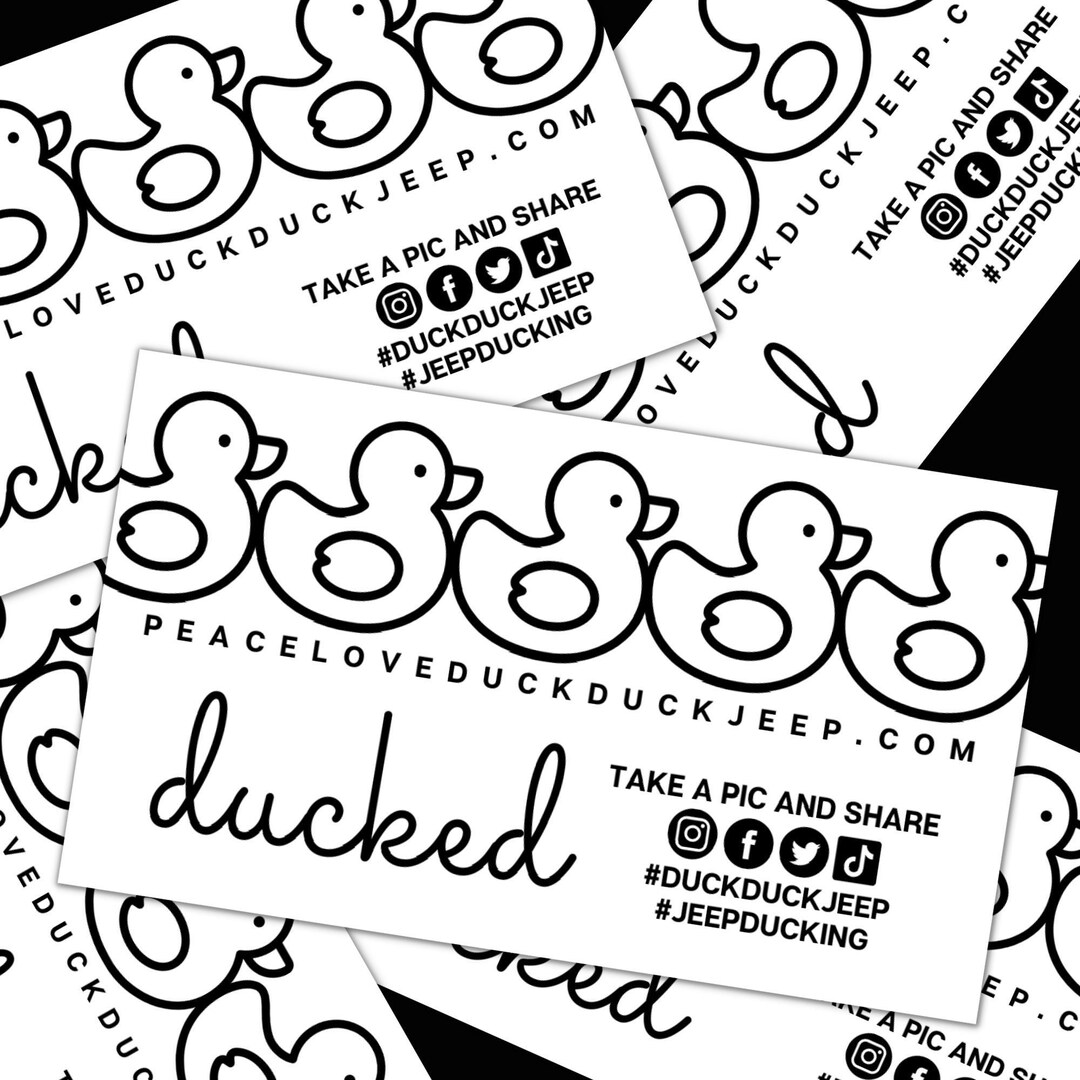 Printable Black and White Duck Duck Tags / You've Been Ducked Ducking