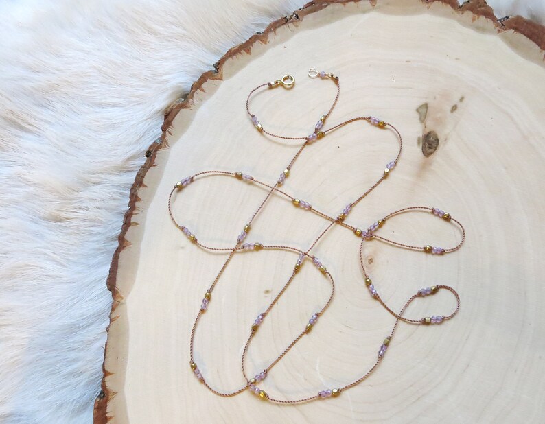 February Birthstone Layering Necklace Purple Necklace Minimalist Jewelry Amethyst Dainty Necklace Gemstone Necklace Elegant