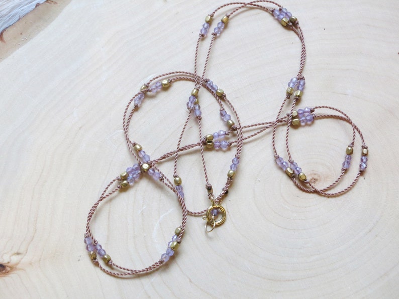 February Birthstone Layering Necklace Purple Necklace Minimalist Jewelry Amethyst Dainty Necklace Gemstone Necklace Elegant