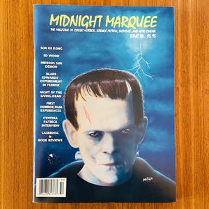 Vintage Midnight Marquee Horror Magazine: Frankenstein, Boris Karloff - Issue #50