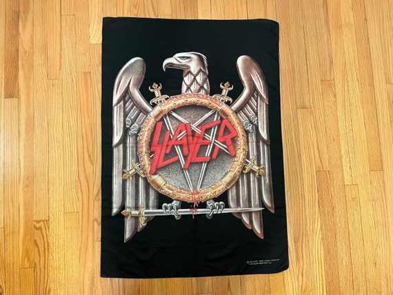 USA SLAYERスレイヤー ビンテージタペストリー 80's ヘビメタバンド デッドストック☆80s SLAYER スレイヤー SLAYTANIC WEHRMACHT