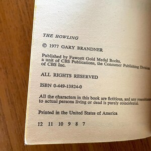 The Howling Vintage 80's Horror Movie Paperback Joe Dante Classic RARE! image 2