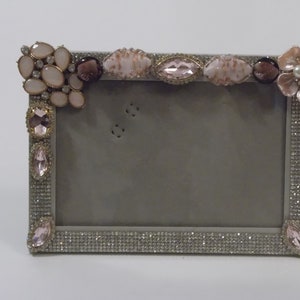 Hand Set Bejeweled Light Pink and Rhinestone Metal Picture Frame, 5 X 7 ...
