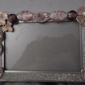 Hand Set Bejeweled Light Pink and Rhinestone Metal Picture Frame, 5 X 7 ...