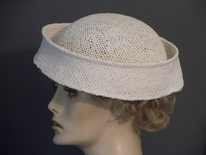 White Straw Beret Type Hat Vintage Style Hand Molded Unique - Etsy
