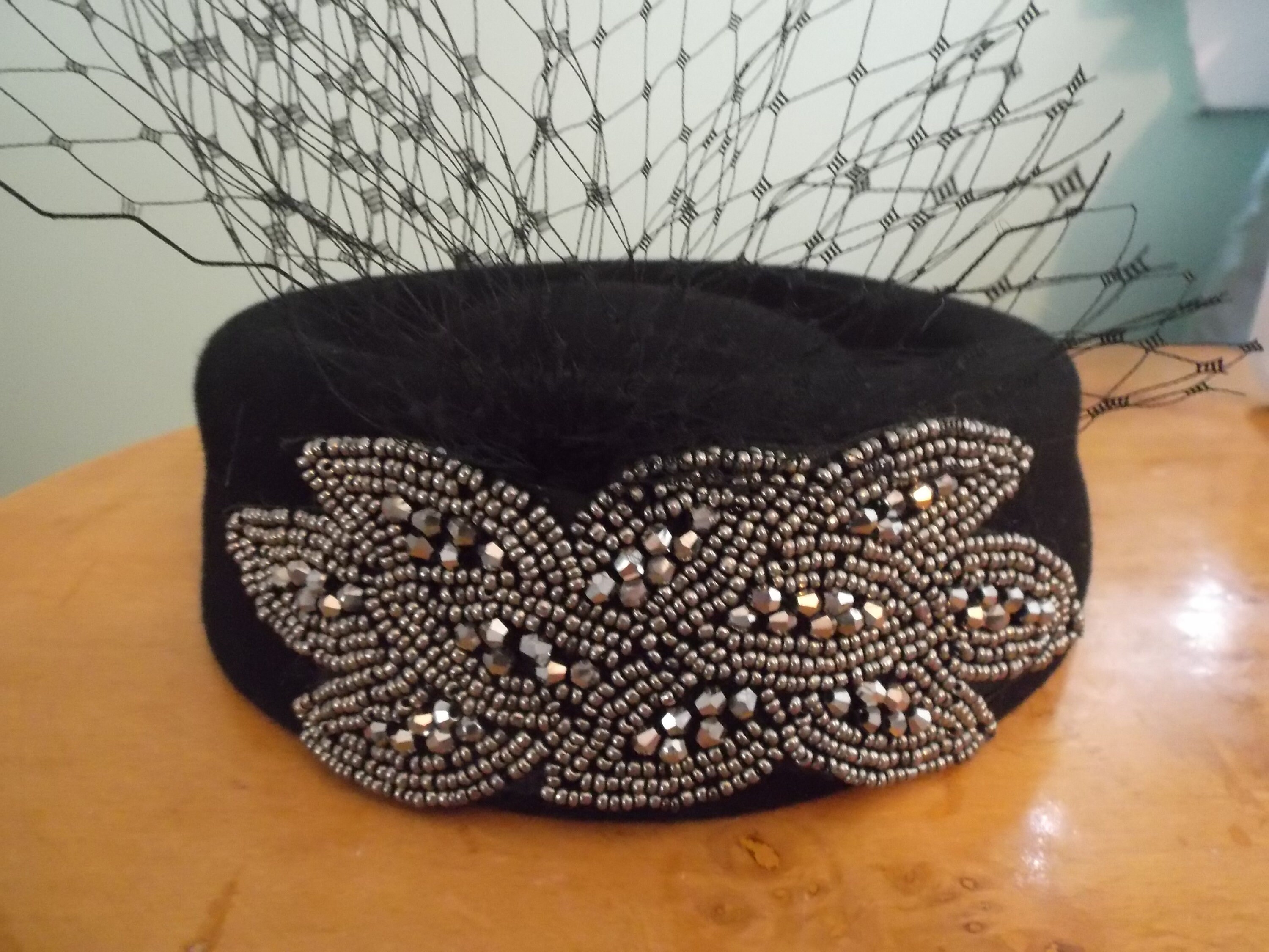 Handmade in India beaded Pillbox Hat Upcycling a vintage pillbox hat into a modern fashion statement main image 3