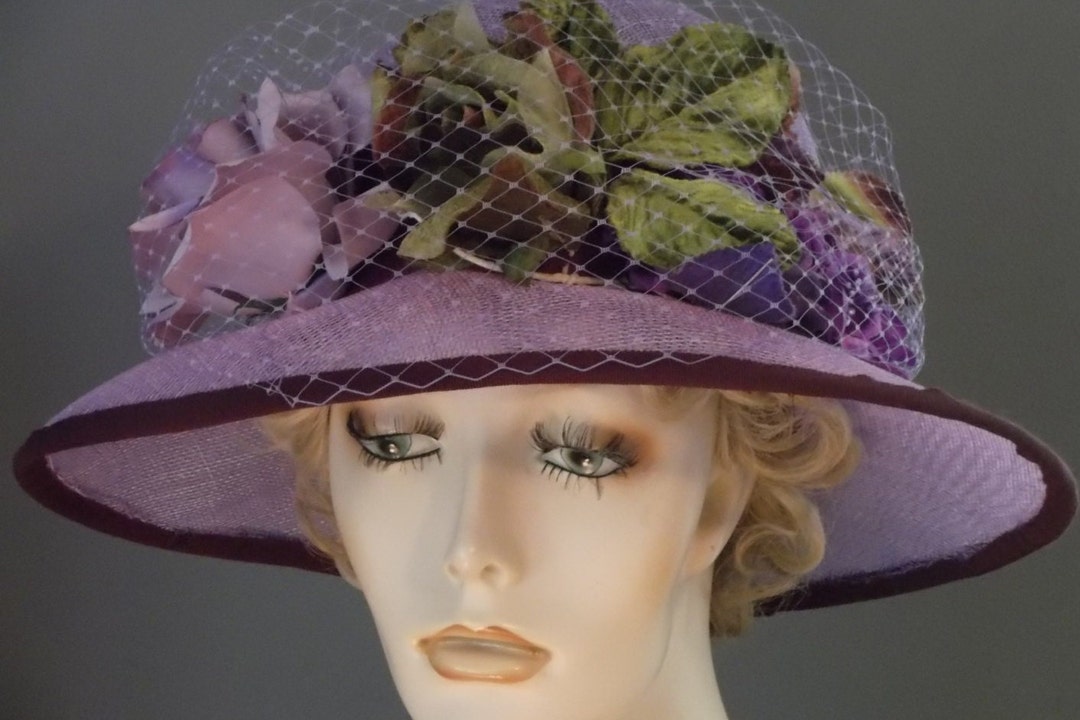 Kentucky Derby Hat Lavender Sinamay Hat Cloche With - Etsy