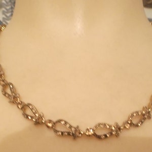 vintage Monet gold tone & stone necklace, 9&quot;long, excellent condition
