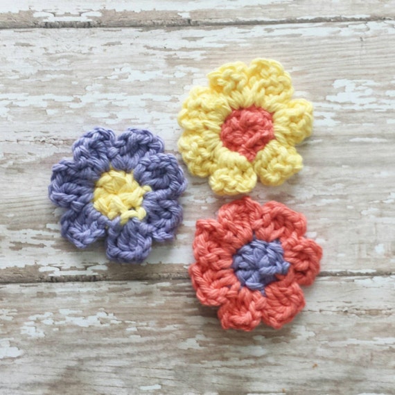 Items similar to Crochet Flower Spring Flower Set