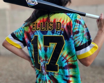 DualityLab Original Dock Ellis Tie-Dye Baseball Jersey (Sublimated)