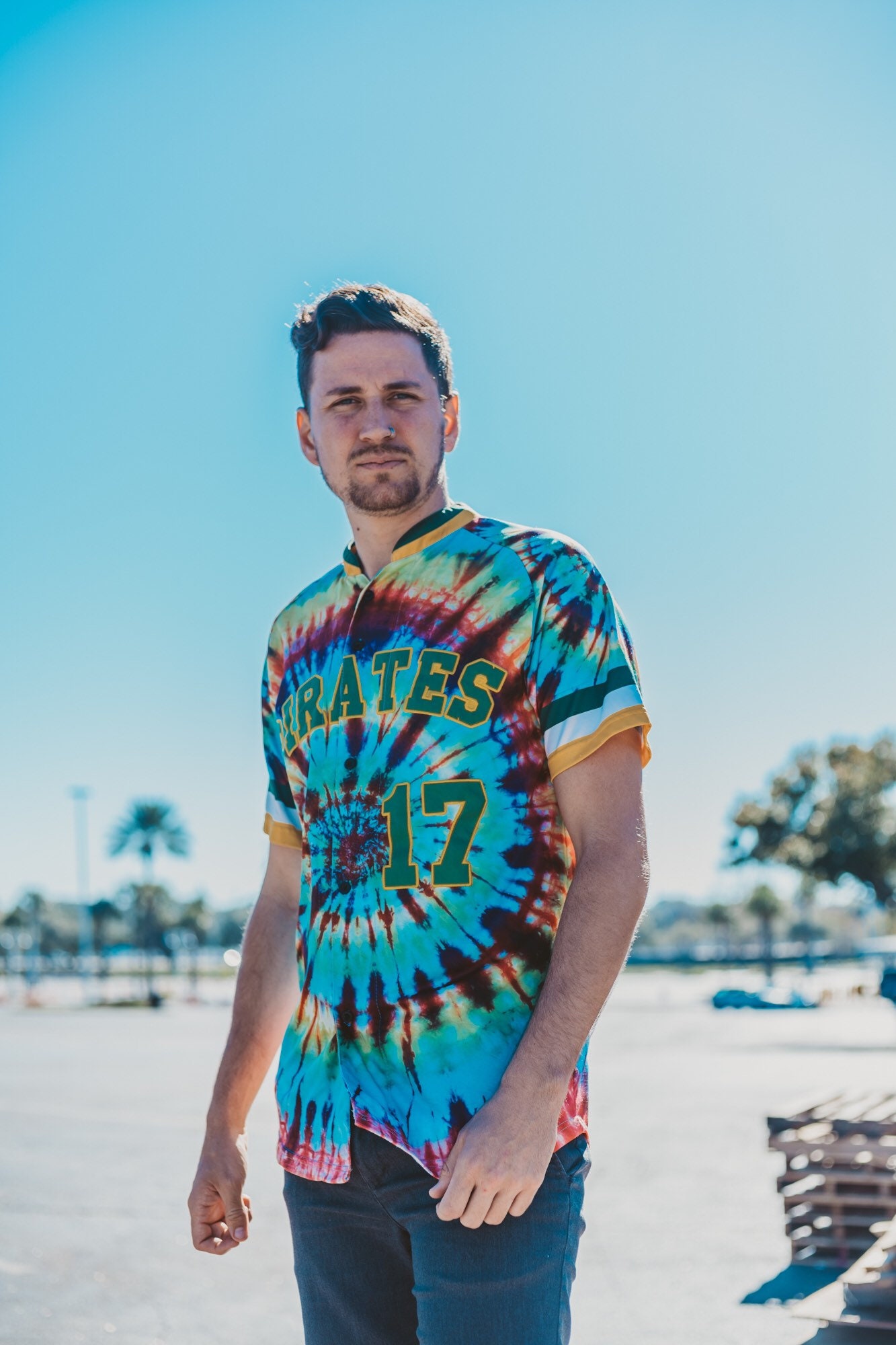 tie dye baseball jersey