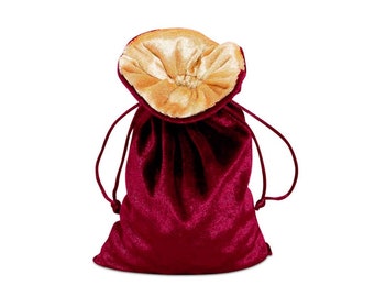 Burgundy Velvet Lined Bag