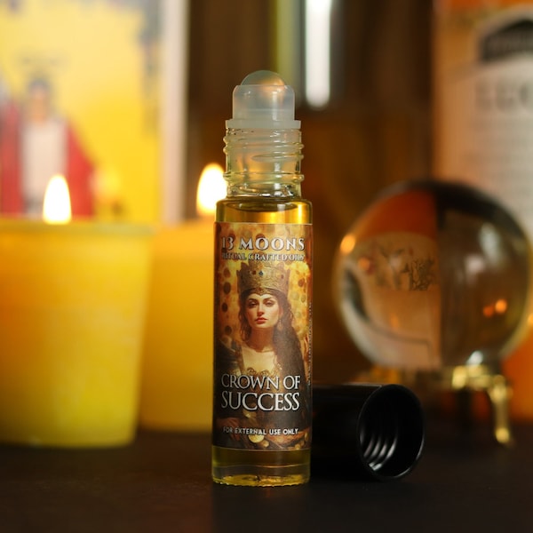 Crown of Success Ritual Crafted Oil | Anointing Ritual Oil | Protection from Gossip & Negativity | Manifest Success | Roll-on Premium Bottle