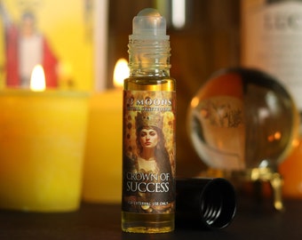 Crown of Success Ritual Crafted Oil | Anointing Ritual Oil | Protection from Gossip & Negativity | Manifest Success | Roll-on Premium Bottle