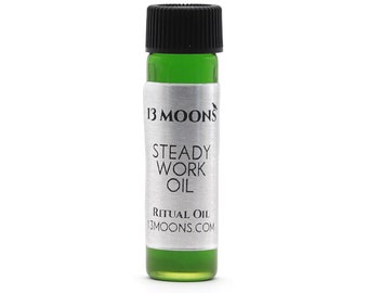 Steady Work Oil by 13 Moons, Spiritual Oil, Ritual Oil, Anointing Oil, Blended Essential Oils for Wicca, Witchcraft Ritual Oil