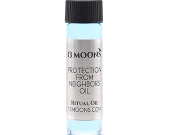 Protection from Neighbors Oil by 13 Moons, Spiritual Oil, Ritual Oil, Anointing Oil, Blended Essential Oils for Wicca, Witchcraft Ritual Oil