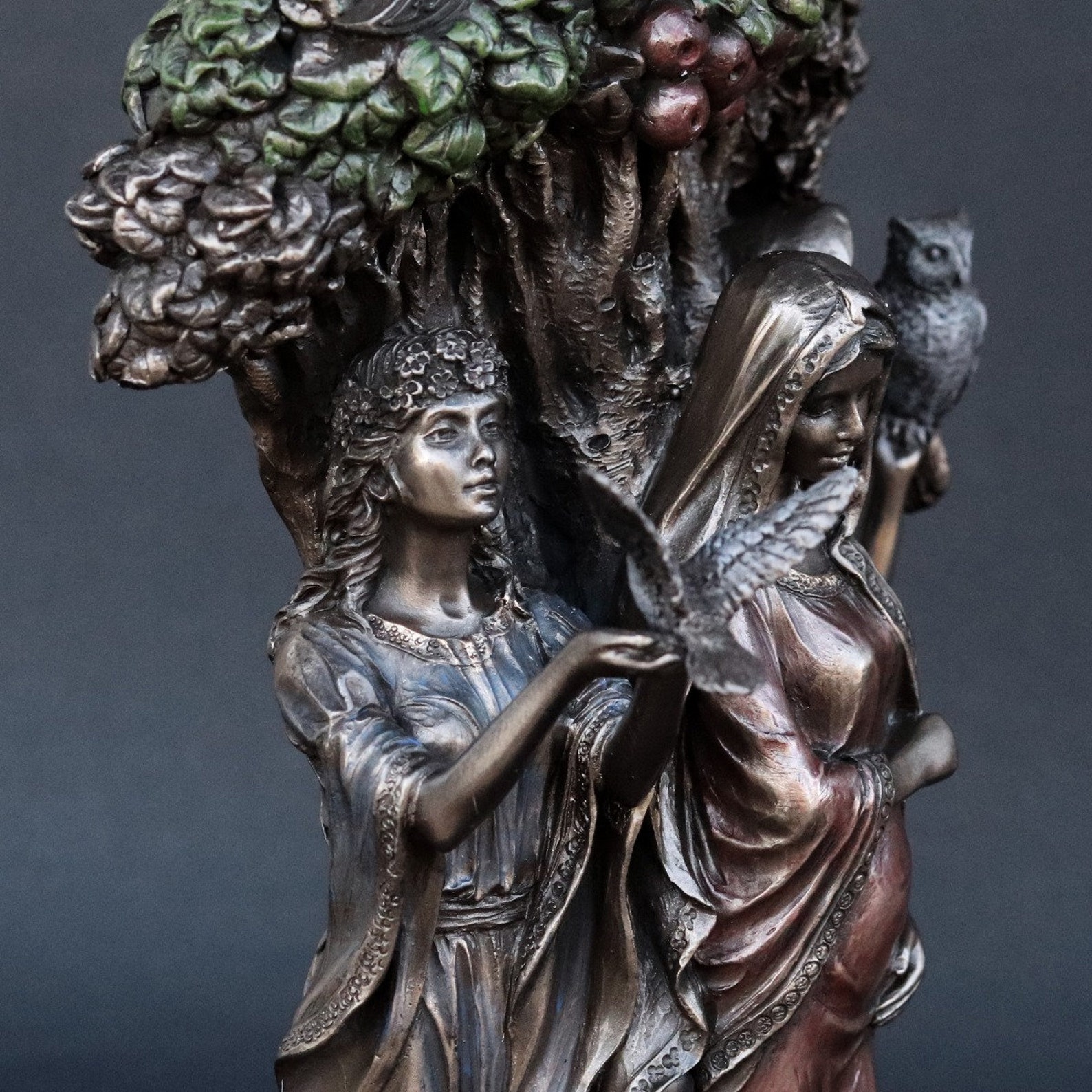 Triple Goddess Statue Goddess Statue Pagan Statuary Etsy