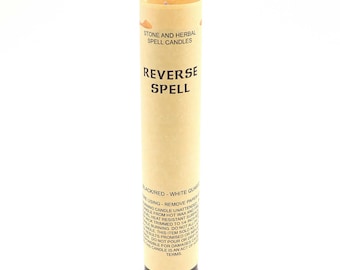 Reverse Spell Candle with Quartz