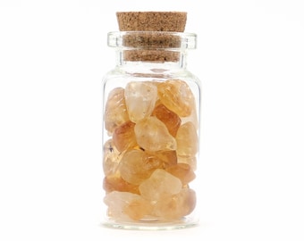 Citrine Gemstones in Bottle