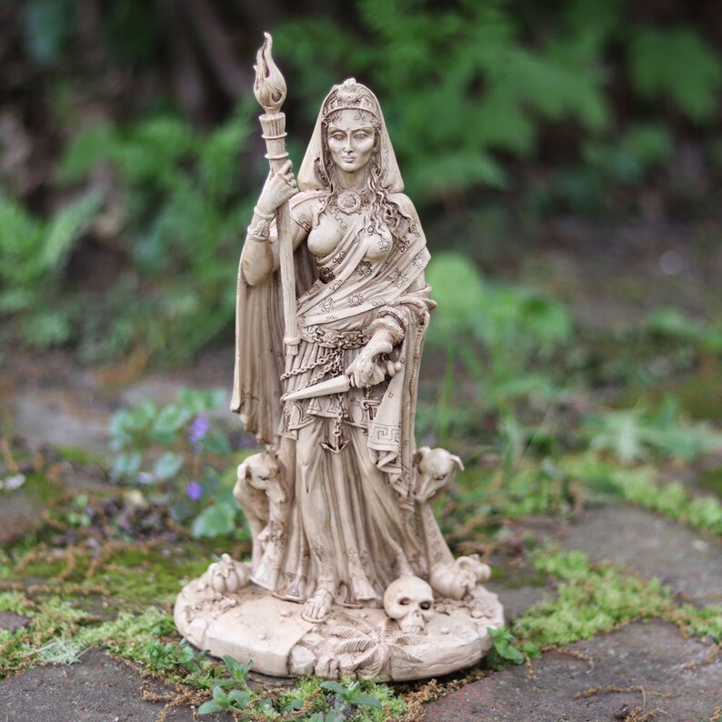 Hecate Bone Statue Goddess Statue Pagan Statuary Etsy