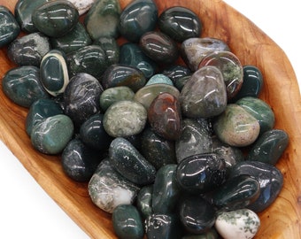 Agate, Green Moss Tumbled Stone