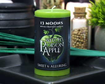 Witch's Poison Apple Ritual Candle Small Pillar