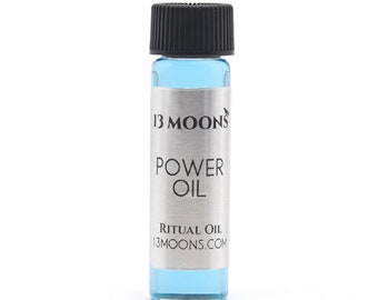 Power Oil by 13 Moons, Spiritual Oil, Ritual Oil, Anointing Oil, Blended Essential Oils for Wicca, Witchcraft Ritual Oil