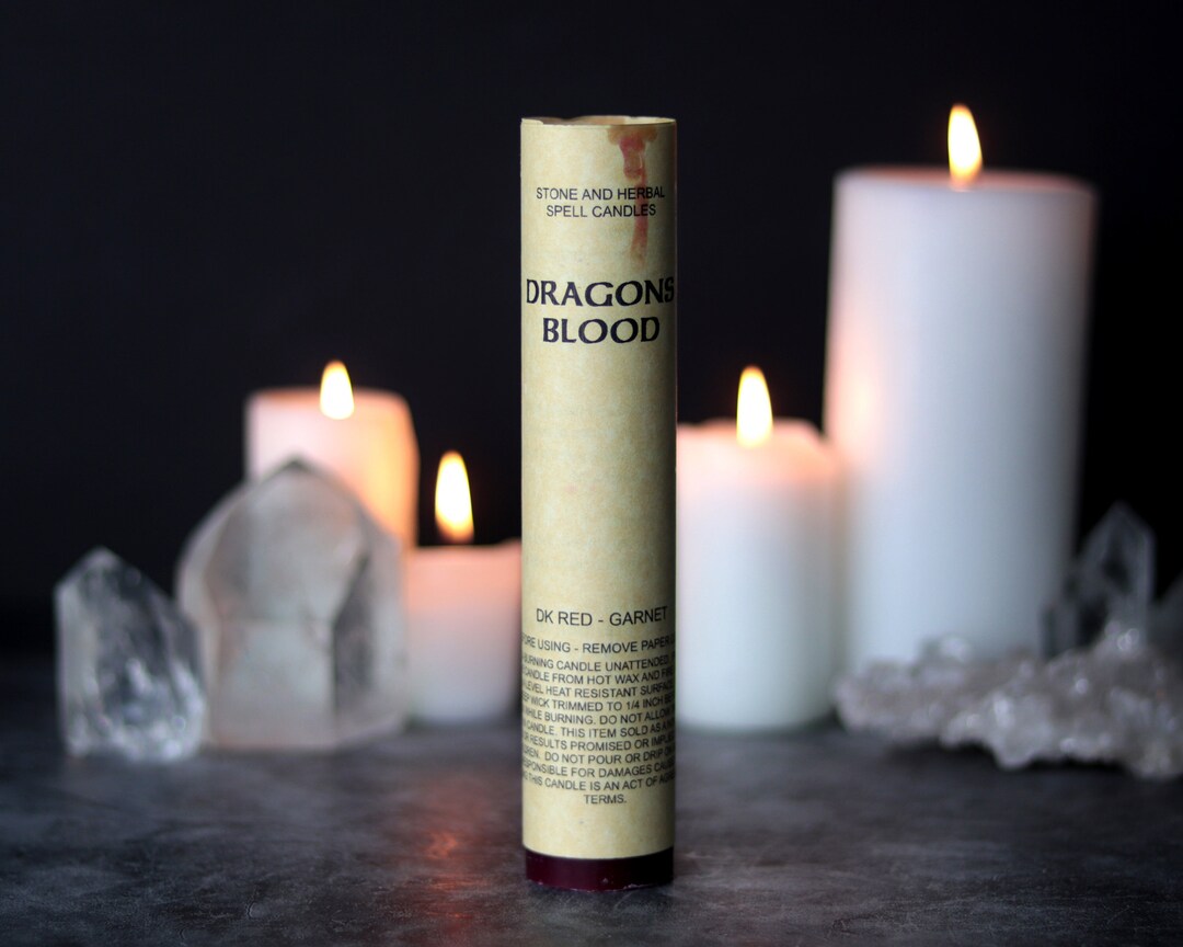 Dragons Blood Spell Candle With Garnet - Etsy