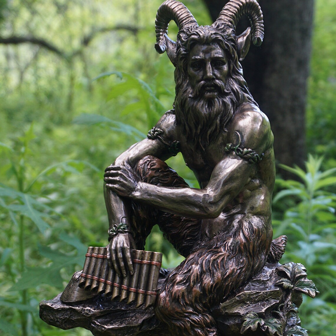 Statue de bronze de pan de forêt statue de pan de Dieu grec Etsy