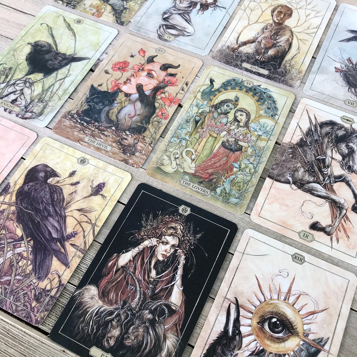 hush tarot deck 78 cards 68 page guidebook divination etsy