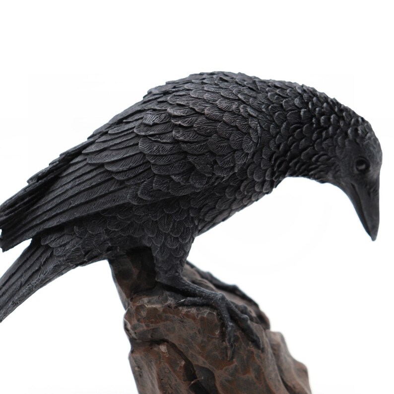 resin raven statue