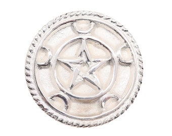 Moon Pentacle Altar Tile, 3 inch