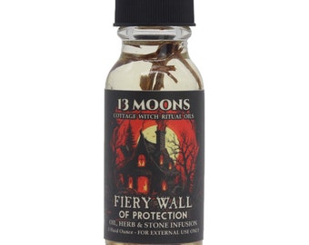 Fiery Wall of Protection Ritual Oil by 13 Moons