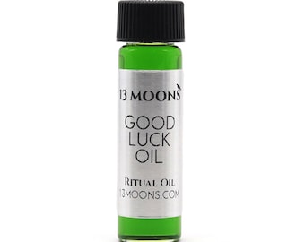 Good Luck Oil by 13 Moons, Spiritual Oil, Ritual Oil, Anointing Oil, Blended Essential Oils for Wicca, Witchcraft Ritual Oil