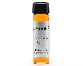 Samhain Oil by 13 Moons, Spiritual Oil, Ritual Oil, Anointing Oil, Blended Essential Oils for Wicca, Witchcraft Ritual Oil