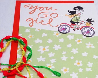 Daughter Birthday Gift: Neon Friendship Bracelet Set with Card