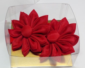 Handmade Kanzashi Flower Baby Headband, Soft Stretchy Band