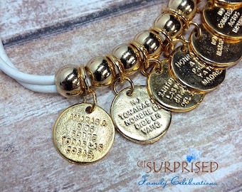 18k Gold Plated Ten Commandments Charms - Spanish, DIY Communion Gift