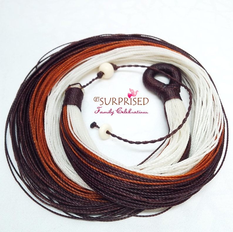 BROWN MULTISTRAND NECKLACE Handmade strings necklace One of a kind mother/'s gift original women gift Fall colors Brown-white-cocoa