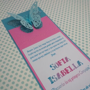 12 COMMUNION BUTTERFLY BOOKMARKS. Holy Communion 3D prayer card, keepsake. Confirmation, Christening, Baptism, Baby announcement.