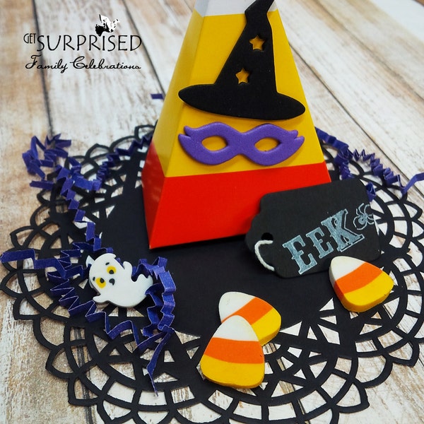 CAJAS DE 20 CONOS DE CARAMELO. ¡Cajas de golosinas de Halloween + eek preencordado! etiquetas + mini borradores + stickers. Etiquetas de truco o trato. favores escolares