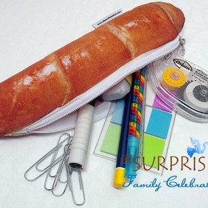 BREAD PENCIL CASE. Venezuelan Cachito Cosmetic bag, travel bag, Snack pouch, Money pocket. Very lightweight storage bag. Venezuela Souvenir