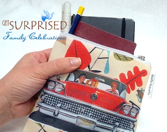 Vintage Car Travel Case, Lightweight Cosmetic Bag