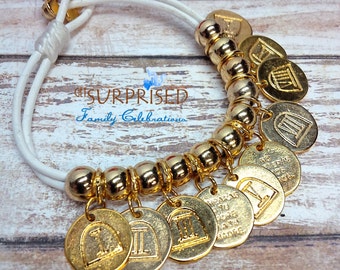 Spanish Ten Commandments Bracelet – Gold Plated Charm, First Communion Gift